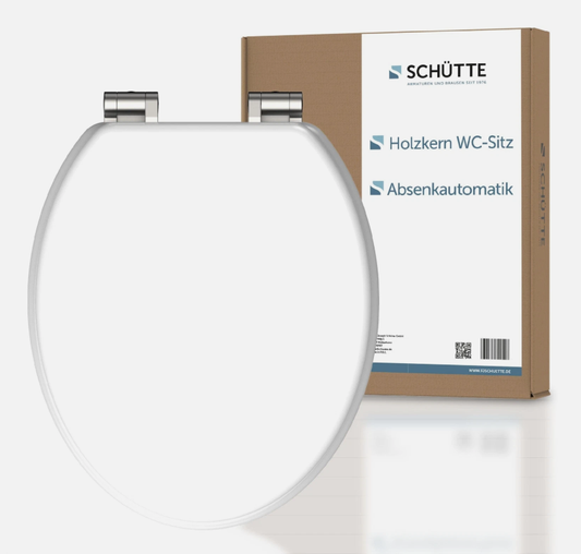 Capac de toaletă SCHÜTTE ® Premium, Mecanism de închidere silențioasă, Antibacterian, Forma de O, Alb