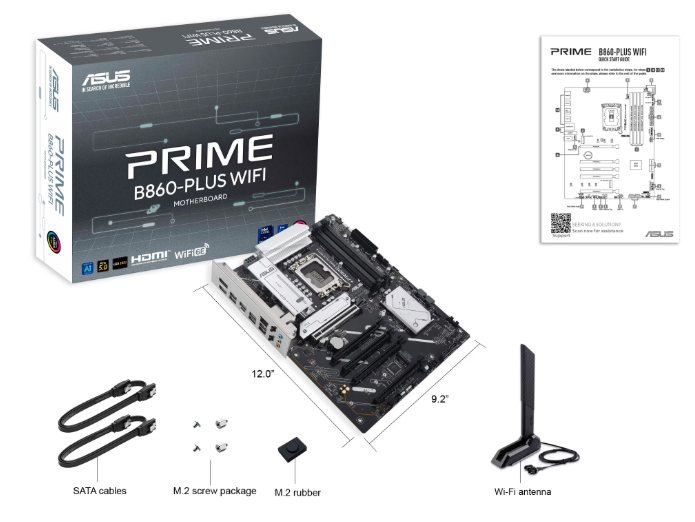 Placa de baza ASUS PRIME B860-PLUS WIFI, Socket LGA1851, Resigilata