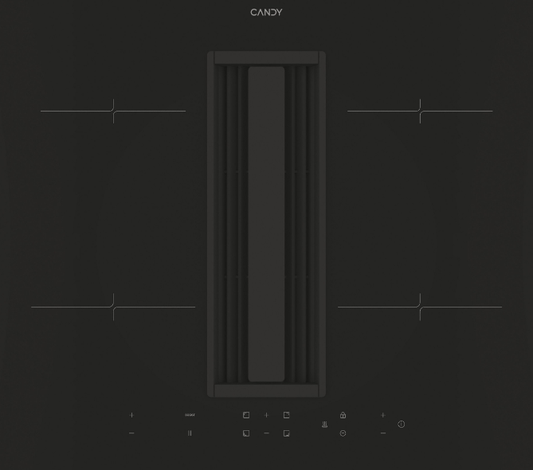 Plita inductie incorporabila cu hota integrata CANDY 60 cm, Putere 7000 W, Power Boost 2200 W, 477 m³/h, cod CIH6I4CE