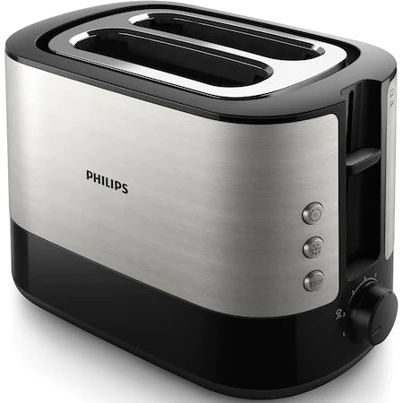 Prajitor de Paine Philips Viva Collection HD2637/90, 1000W, 7 setari, Functie dezghetare, Fante XL, Inox