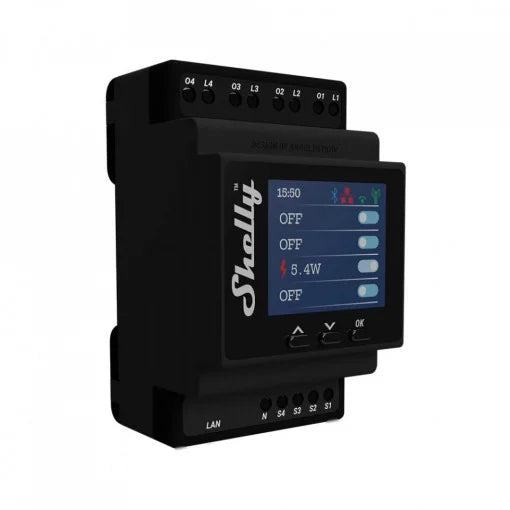 Shelly PRO 4PM comutator inteligent cu releu WiFi cu contor de putere