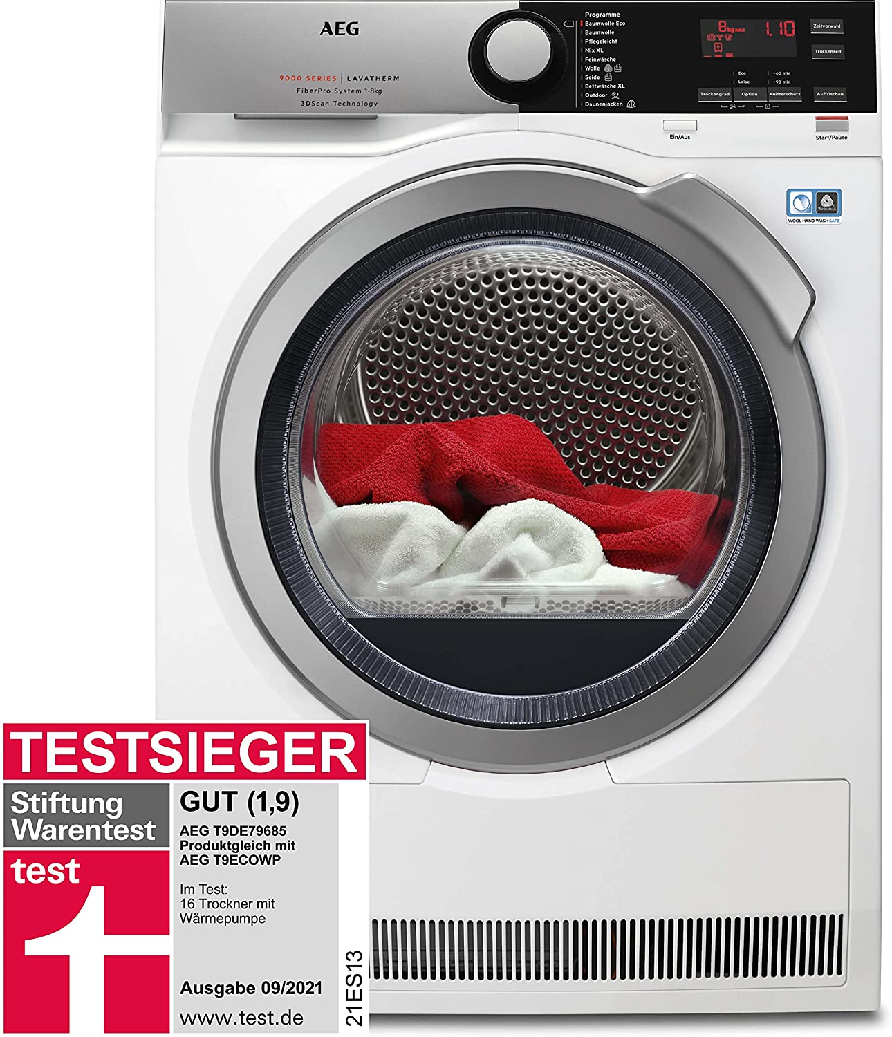 Uscator de rufe, pompa de caldura AEG T9DE79685