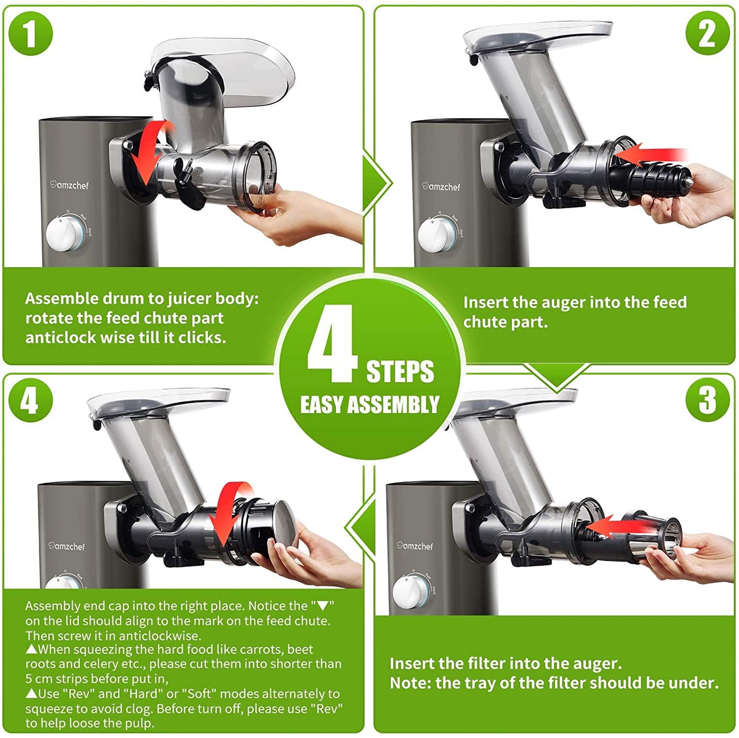 STORCĂTOR CU PRESARE LA RECE AMZCHEF