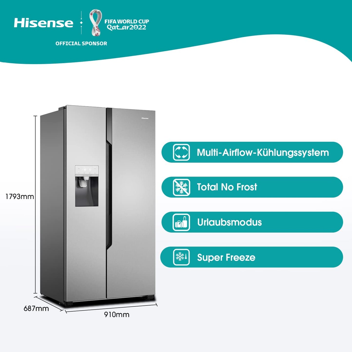 Side by Side Hisense RS694N4TC2