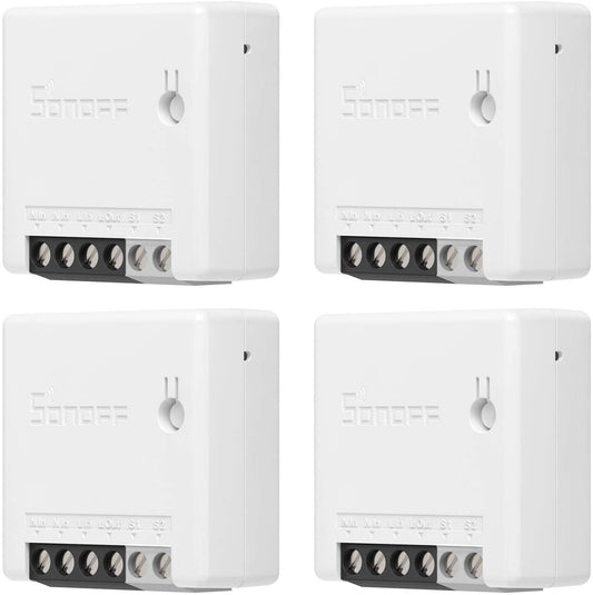 SONOFF Zigbee Mini 4 buc întrerupător inteligent DIY, control aplicație, protocol ZigBee3.0, Sonoff ZBBridge/Amazon Hub/Samsung SmartThings Hub/Philips Hue Hub necesar, control vocal prin Alexa/Google Home