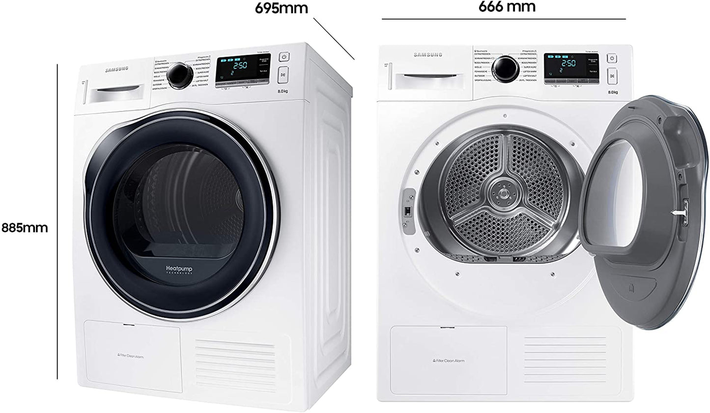 Uscator de rufe , pompa de caldura, Samsung DV80K6010CW A ++