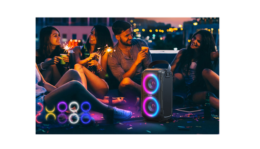 Boxa portabila, W-KING, Bluetooth 5.0, Acumulator 10.000 mAh, 80W, Autonomie 8h, Negru, W-KINg T9-2