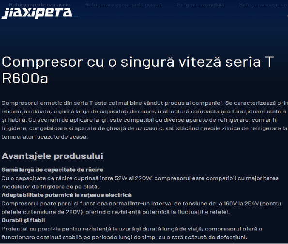 Compresor frigorific Jiaxipera TB1113Y, R600a, 220-240V, 50Hz, 8.9 cm³, 152W, fara accesorii