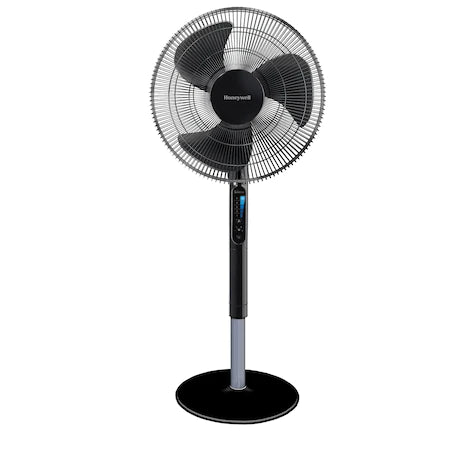 Ventilator cu picior Honeywell Quiet Set HSF600BE4, 5 viteze, timer, zgomot redus, Negru