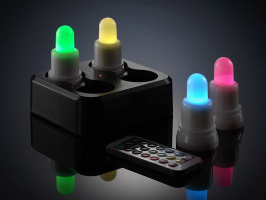 Set 4 lumanari LED reincarcabile Auraglow